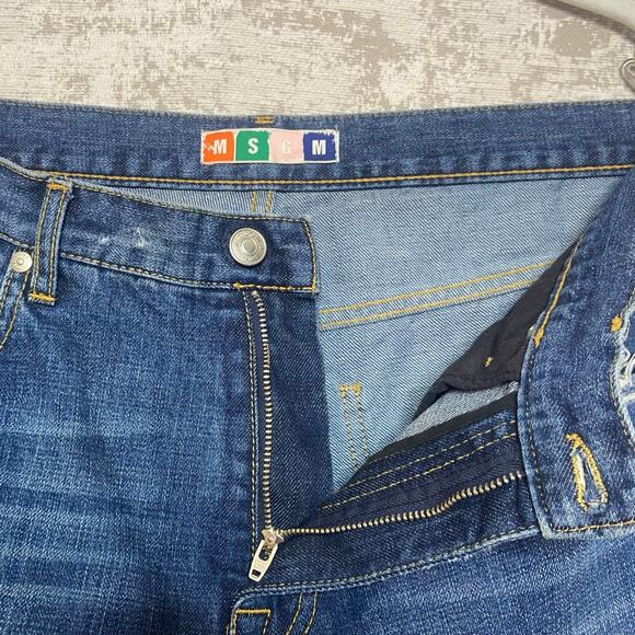 MSGM High Rise Straight Leg Paisley Beaded Jeans - Picture 3 of 8